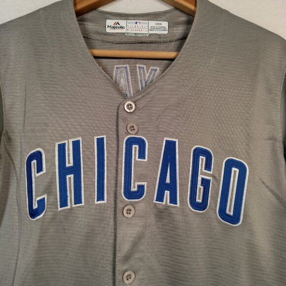 Chicago Cubs Kris Bryant Jersey Youth Large Majestic Cool Base MLB Gray #17 - Picture 3 of 16